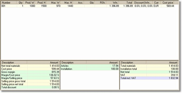 62 WinPro User Guide 3.1.2.23 Oferty i zamówienia: Streszczenie Oferty i zamówienia: Streszczenie Ta tabela pokazuje streszczenie cen zamówienia.