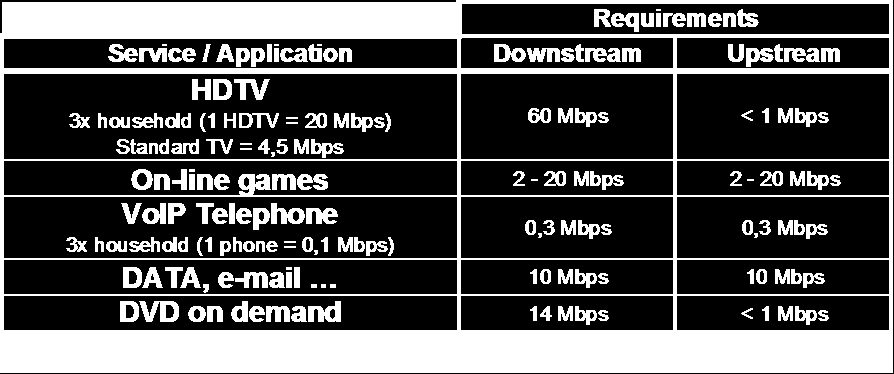 Figure 1: The number of broadband users per 100 inhabitants, December 2008. These expectations corresponds with the trend of gradual grow in optical access infrastructure.