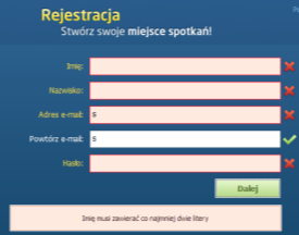 Grupowanie pól Niewłaściwe dane Jeśli pól w formularzu musi byd rzeczywiście dużo podziel je na grupy logiczne z podtytułami lub nawet na podstrony (tzw.