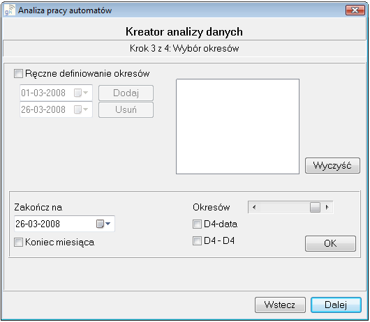 W drugim kroku wybieramy automaty, które będą przedmiotem analizy. Zaznaczamy je za pomocą kwadratu obok nazwy automatu. Możemy również zaznaczać całe lokale, operatorów a nawet grupę.