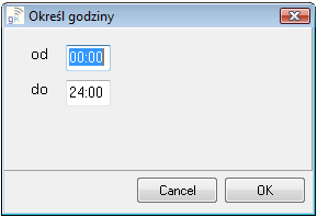 Określanie godzin pracy użytkowników Wyboru godzin dokonujemy klikając prawym przyciskiem myszy na kolumnie godziny w wierszy danego użytkownika.