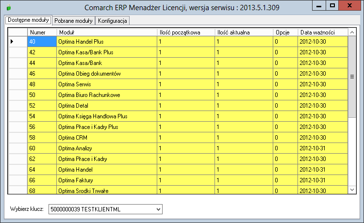 Ponadto dwukrotne kliknięcie na ikonę zielonej (lub żółtej) kłódki spowoduje uruchomienie strony www pod adresem http://localhost:5150, na której znajduje się lista dostępnych i zajętych licencji.