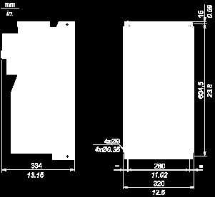 Dimensions with 1 Option Card (1) (1) Option cards: I/O extension cards, communication cards or "Controller Inside programmable card.