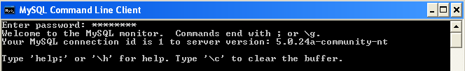 Z poziomu DOSa można także zainstalować i uruchamiac serwer: Aby serwer był gotowy do pracy należy go zainstalować poleceniem: mysqld --install a następnie uruchomić: net start mysql Proces MySQL