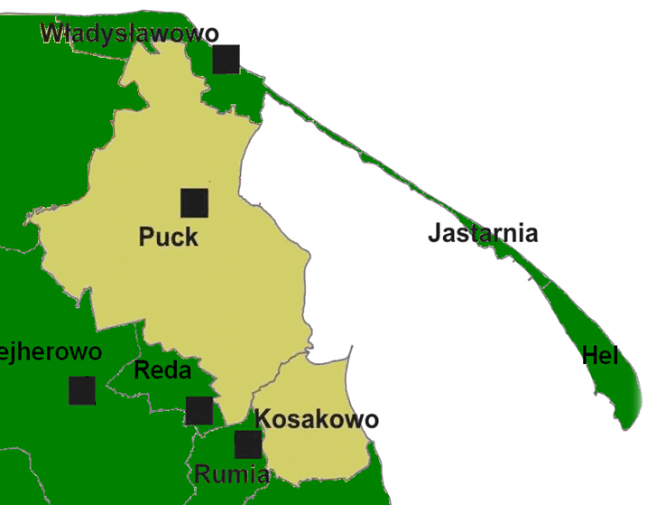 Lokalna Grupa Działania MAŁE MORZE - Lokalna Strategia Rozwoju na lata 2009-2015 Po stronie północno zachodniej położona jest Gmina Krokowa, a na krańcach zachodnich Gmina Wejherowo, należąca do