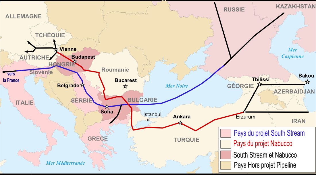 Rys.5. A oto następny manewr Okrążający - South Stream versus Nabucco.