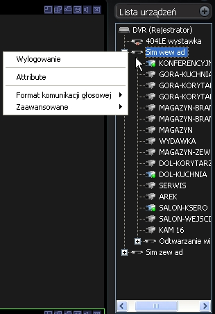 PS S Sekcja 1 aktualnie wyświetlane okno Okno w którym pojawia się obraz. Przez kliknięcie na tym polu zostaje ono zaznaczone zieloną obwódką.