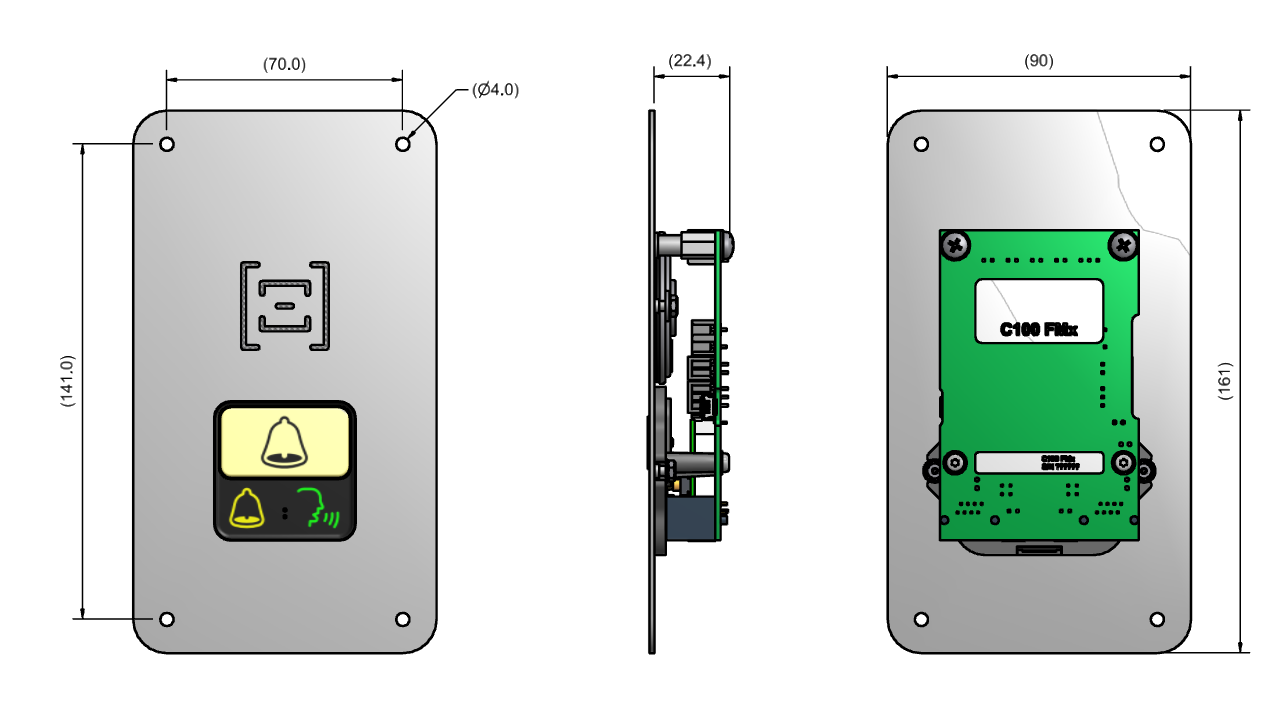 Memco C100 Flush Mount 1, 2 and 3 Instrukcja montażu Ref No. C100 852 (PL) Version 2 C100 Memco to telefon awaryjny montowany w panelu dyspozycji windy.