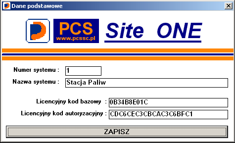 Site ONE Instrukcja obsługi / instalacja / konfiguracja Str. 22 / 41 Numer systemu > numer 1 250 jednoznacznie identyfikujący stację Nazwa systemu > nazwa opisowa stacji UWAGA!