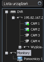 Extend screen (Monitory). Jeżeli do komputera są podłączone monitory (więcej niż jeden) można wykorzystać je do wyświetlania obrazów na żywo.