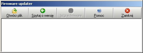 7.10. Okno Firmware Otwiera pliki z oprogramowanie modułu i jeśli zajdzie taka potrzeba daje moŝliwość załadowania nowszej wersji do modułu.