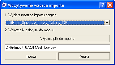 1.4 Przykładowy proces importu danych krok po kroku Poniżej przedstawiony zostanie przykładowy proces importu danych na przykładzie importu danych sprzedażowych i zakupowych/kosztowych.