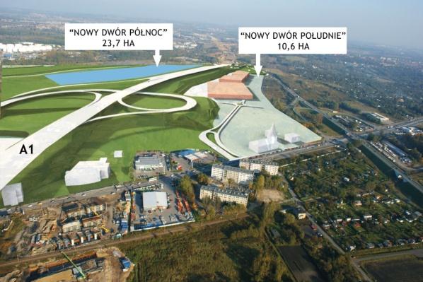 9) PROJEKTY FLAGOWE BYTOM - NOWY DWÓR Powierzchnia terenu północ ok. 23,7 ha, południe ok. 10,6 ha zawarte umowy przedwstępne na zakup ok.