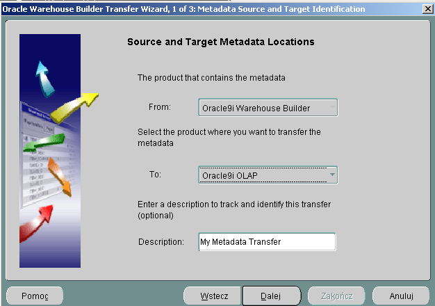 OWB: Transfer metadanych OLAP do bazy danych Przykład (3/5) 83