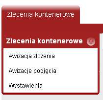 1 Awizacja złożenia kontenera Opcja Awizacja złożenia służy do przeglądania zestawienia awizacji złożenia, a także zarządzania awizacjami.