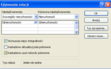 5.12 Zadanie problemowe Zaprojektuj kwerendę usuwającą Usuo Dom, która bazuje na tabeli Szczegóły nieruchomości, w bazie danych Nieruchomości i usuwa rekordy, których pole Typ ma wartośd Dom.