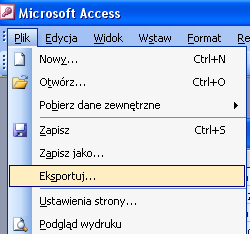 8.5 Zadanie problemowe Wyeksportuj dane z tabeli Pr_dane osobowe z bazy Nieruchomości jako plik typu tekstowego, rozdzielony znakami tabulacji na dysk o nazwie Dane, a następnie zaimportuj go do bazy