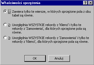 Konstruowanie baz danych, c Marcin Szpyrka 2005/06 11 tabeli, który dostarcza unikatowego identyfikatora dla każdego rekordu, oraz klucz obcy w drugiej tabeli.