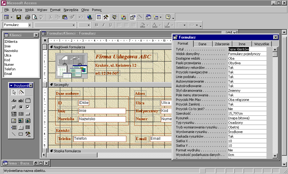 26 Konstruowanie baz danych, c Marcin Szpyrka 2005/06 Uwagi Przy wprowadzaniu danych do pól typu Hiperłacze należy korzystać z polecenia: Wstaw Hiperła- cze.