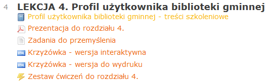 Moduł 1. Budowa modułu pierwszego Treści szkoleniowe w module pierwszym zostały podzielone na 20 części, zwanych lekcjami. Każda lekcja składała się z kilku komponentów (zob.