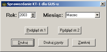 j 6.3. SPRAWOZDANIE KT-1 DLA GUS-U KaŜdy obiekt, który wynajmuje miejsca noclegowe jest zobowiązany do wykonania comiesięcznego, specjalnego sprawozdania dla GUS-u oznaczonego symbolem KT-1.