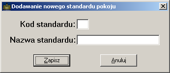 w momencie definiowania nowych pokoi w obiekcie. Program jest dostarczany wraz z gotową listą standardów, lecz moŝe się okazać, Ŝe uŝytkownikowi to nie wystarczy.