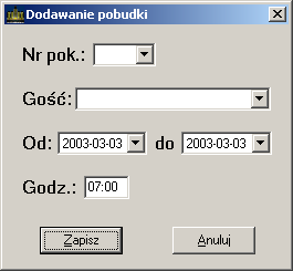 j Rys.23. Programowanie nowego budzenia. 2.9.2. Komunikat o budzeniu gościa. Program cały czas śledzi listę budzeń i aktualny czas.