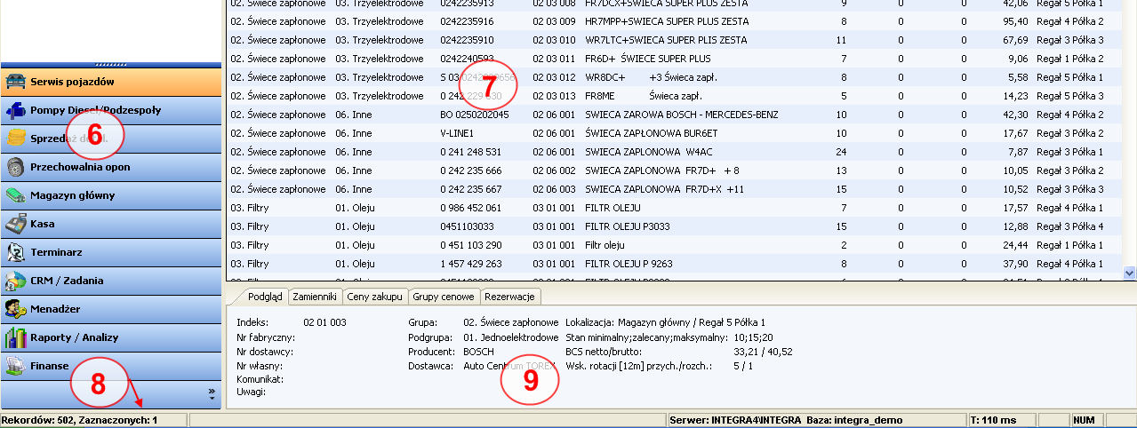 Obszar zawierający przyciski konfiguracyjne umoŝliwia zarządzanie filtrami oraz widokiem okna programu. 4. Obszar drzewa dokumentów i kartotek (Zawartość). 5.