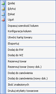 5.1.3 Obszar podglądu dokumentów i kartotek Obszar prezentacji listy dokumentów i kartotek stanowi największą część okna głównego Integra 7. Na Rys.