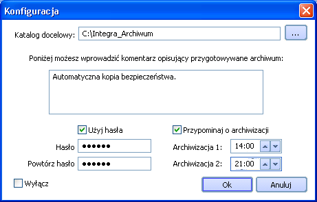 Rys. 6-9 Archiwizacja ręczna 6.4.2 Automatyczna kopia zapasowa (Rys.