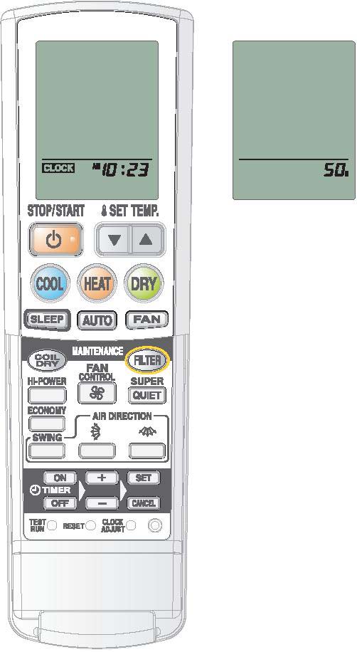 Automatyczne czyszczenie filtra Obsługa funkcji automatycznego czyszczenia filtra Funkcja automatycznego czyszczenia filtra powietrza wykonywana jest po upływie określonego czasu pracy klimatyzatora