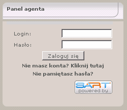 Przykładowe umieszczenie Panelu Agenta w serwisie systemu rezerwacji SARTweb Wyszukiwarka Agenta Turystycznego w systemie SARTWEB Aby w