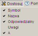 Kliknięcie na pasku menu - menu System powoduje rozwinięcie menu funkcji systemowych, dostępnych w każdym poleceniu programu.