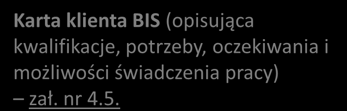 Karta klienta BIS (opisująca kwalifikacje, potrzeby, oczekiwania i możliwości świadczenia