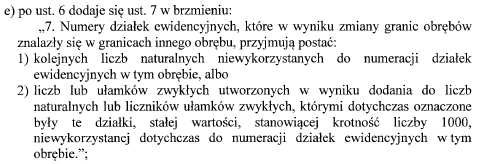 49. Pomorski 6) tworzących jedną ruchomość w jedną działkę, oznaczoną pierwszym wolnym numerem w postaci liczby naturalnej i dalej jej podział na zasadach określonych w ust.