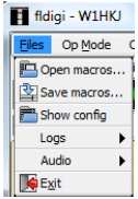 Menu Menu Files ( Plik ) Open macros ( Otwórz plik makrorozkazów ) służy do wywołania pliku i powoduje nowe przyporządkowanie makrorozkazów do przycisków wywoławczych.