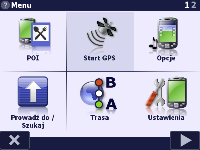 4. Uruchamiamy oprogramowanie nawigacyjne Automapa. Przechodzimy kolejno do Menu -> Ustawienia -> GPS Urządzenie GPS. 5.