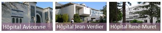 Groupe Hospitaliere Hôpitaux Universitaires Paris Seine-Saint-Denis Szpitale w grupie wzajemnie uzupełniają swoje specjalizacje (szpital zabiegowy i urazowy, szpital leczenia ogólnego i przewlekłego,