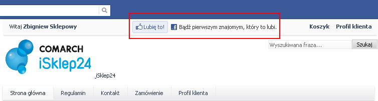 5.2 Przycisk Lubię to! Został dodany przycisk Lubię to! wewnątrz sklepu na Facebooku, dzięki czemu użytkownicy Facebooka mogą polubić sklep działający na Facebooku. 5.