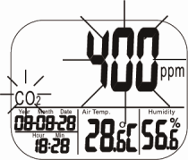 7.2 Kalibracja manualna Ręczna kalibracja powinna być przeprowadzona w słoneczny dzień na zewnątrz, np. na parapecie, przy zawartości CO 2 ok. 400 ppm. WSKAZÓWKA!