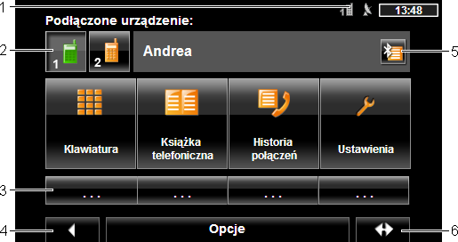 Po stworzeniu połączenia z zestawem słuchawek przystosowanym do Bluetooth, głosowe polecenia przekazywać można za pomocą tego zestawu. Może to być bardzo przydatne n.p. w czasie jazdy na motocyklu.