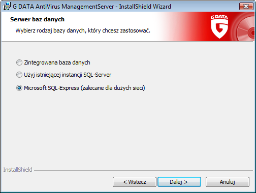 Instalacja 15 Do zainstalowania Serwera zarządzającego nie jest wymagany typowo serwerowy system operacyjny. Zalecamy stosowanie baz danych opartych o język SQL dla sieci powyżej 50 stacji roboczych.