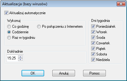 36 Podręcznik G DATA AntiVirus Business Wskazówka: Aby aktualizacja mogła przebiegać automatycznie, Serwer musi być połączony z Internetem.