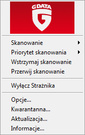 Moduł Klient 67 Priorytet skanowania: Im wyższy priorytet, tym skanowanie trwa krócej, i tym bardziej obciążony jest system i działanie innych programów.