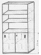 3. SZAFA - wymiary: szer. 80cm, gł. 40cm, wys. 191cm, - całość wykonana z płyty meblowej melaminowanej, gr. płyty 18 mm, obrzeŝa oklejone płytą PCV o gr.