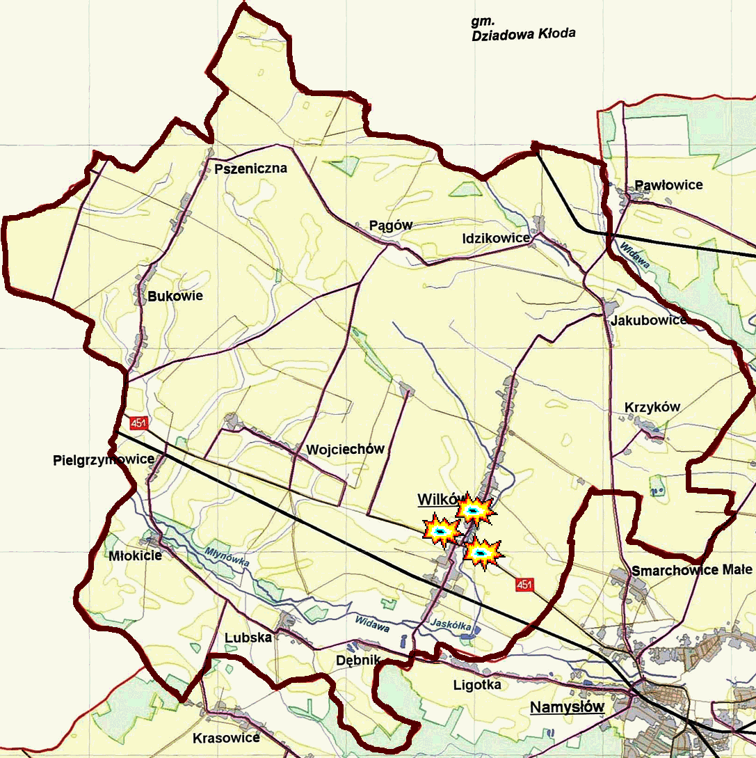 8.1.23.8 OBIEKTY NARAŻONE NA ATAKI TERRORYSTYCZNE GMINY WILKÓW STACJA UZDATNIANIA WODY Pągów DWORZEC KOLEJOWY Wilków BANK SPÓŁDZIELCZY Wilków ul.