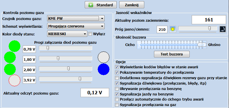 Strona 33 z 66 3.5.2.1 Konfiguracja panelu kierowcy Przycisk Konfiguracja panelu kierowcy otwiera okno konfiguracyjne widoczne na Rys. 3.25. Rys. 3.25 Okno konfiguracji panelu kierowcy.