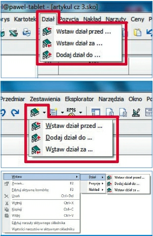 20 Jak stworzyć kosztorys w programach SeKo PRIX i SeKo SMART Na ekranie pojawi się okienko Właściwości działu, gdzie podamy