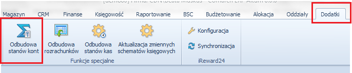 Wejściu do modułu księgowego ( Księgowość w ribbonie w kontekście bieżącego okresu obrachunkowego) Wyliczeniu zestawienia obrotów i sald Wyborze opcji: Zestawienia, Księgowania okresowe. 3.2.