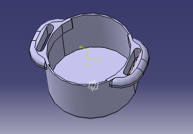 1. Przepływ ciepła. Obiekt modelujemy wstępnie w programie Catia, umożliwiającym import geometrii do modułów COMSOL. Rys1. Model.